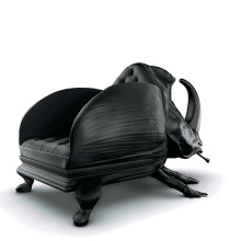 Echtes Leder Fiberglas Sofa Stuhl mit Käfer Modell